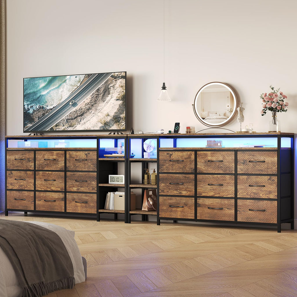 LED TV Stand Dresser with 9 Drawers F9185