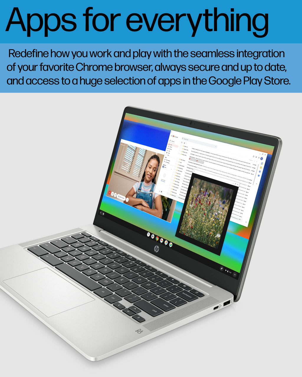 14 Laptop, Intel Celeron N4120, 4 GB RAM, 64 GB eMMC, Chrome OS, Mineral Silver T81281