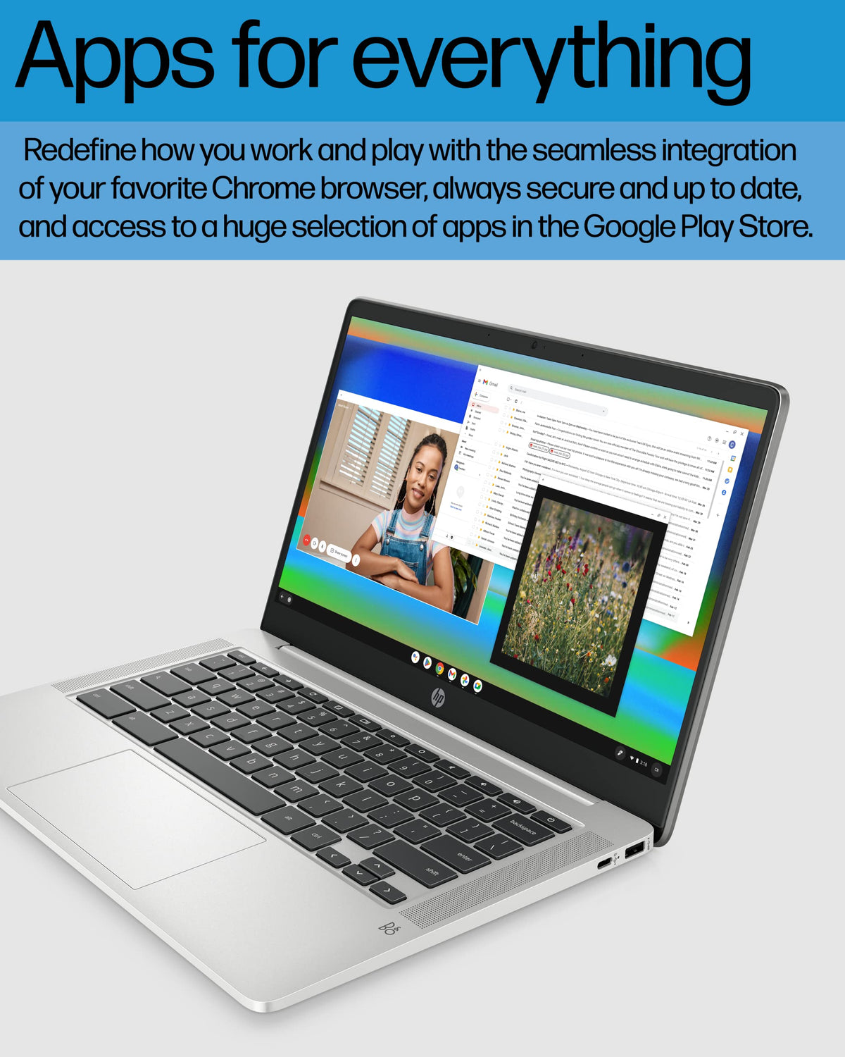 14 Laptop, Intel Celeron N4120, 4 GB RAM, 64 GB eMMC, Chrome OS, Mineral Silver T81281