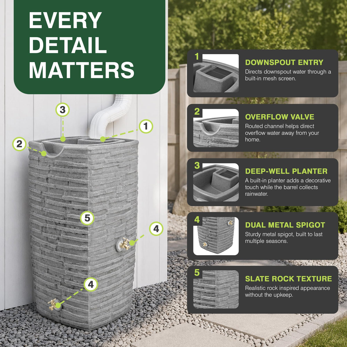 50 Gallon Rain Water Collection Barrel R630