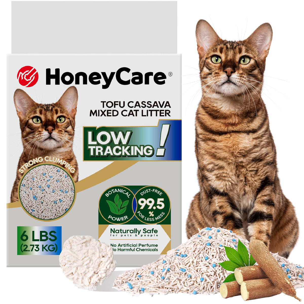 Cassava Tofu Mixed Cat Litter Quick Clumping Low Dust 6 Lbs G7321