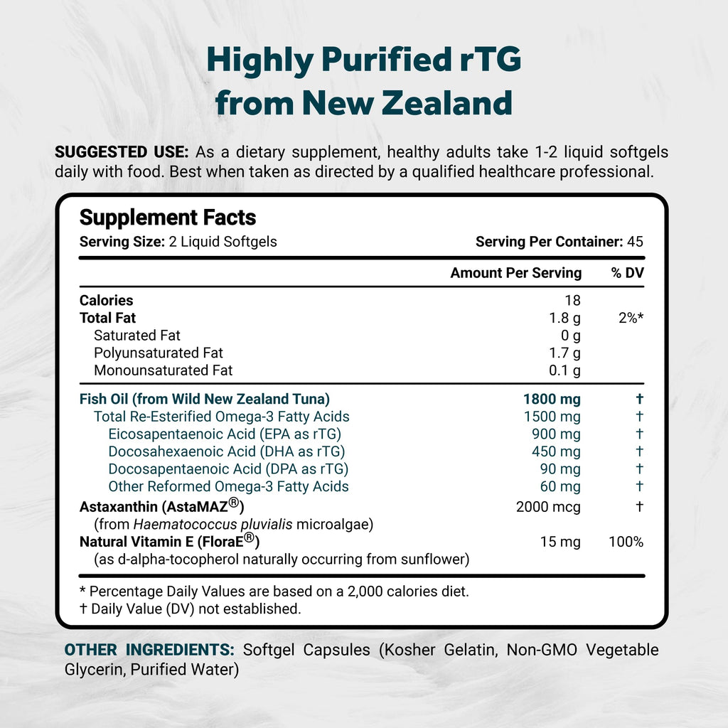 Omega 3 Fish Oil 1800mg 90 Softgels N761