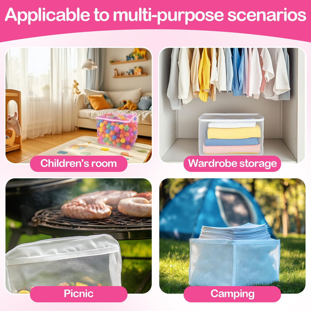 2 PCS Mesh Storage Bags with Zipper N86127