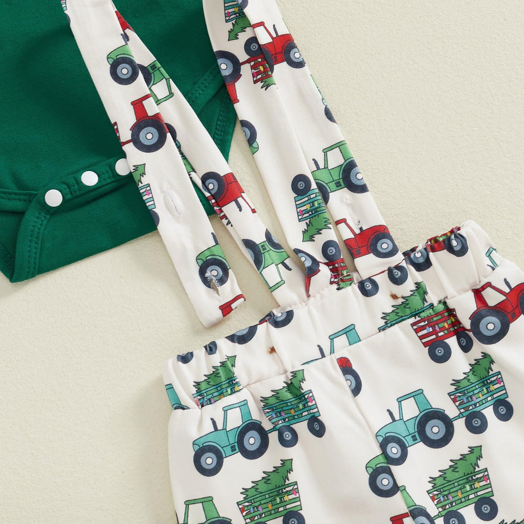 St Patricks Day Baby Boy Outfit Romper Onesie Suspender Pants Set With Beanie Hat D961958