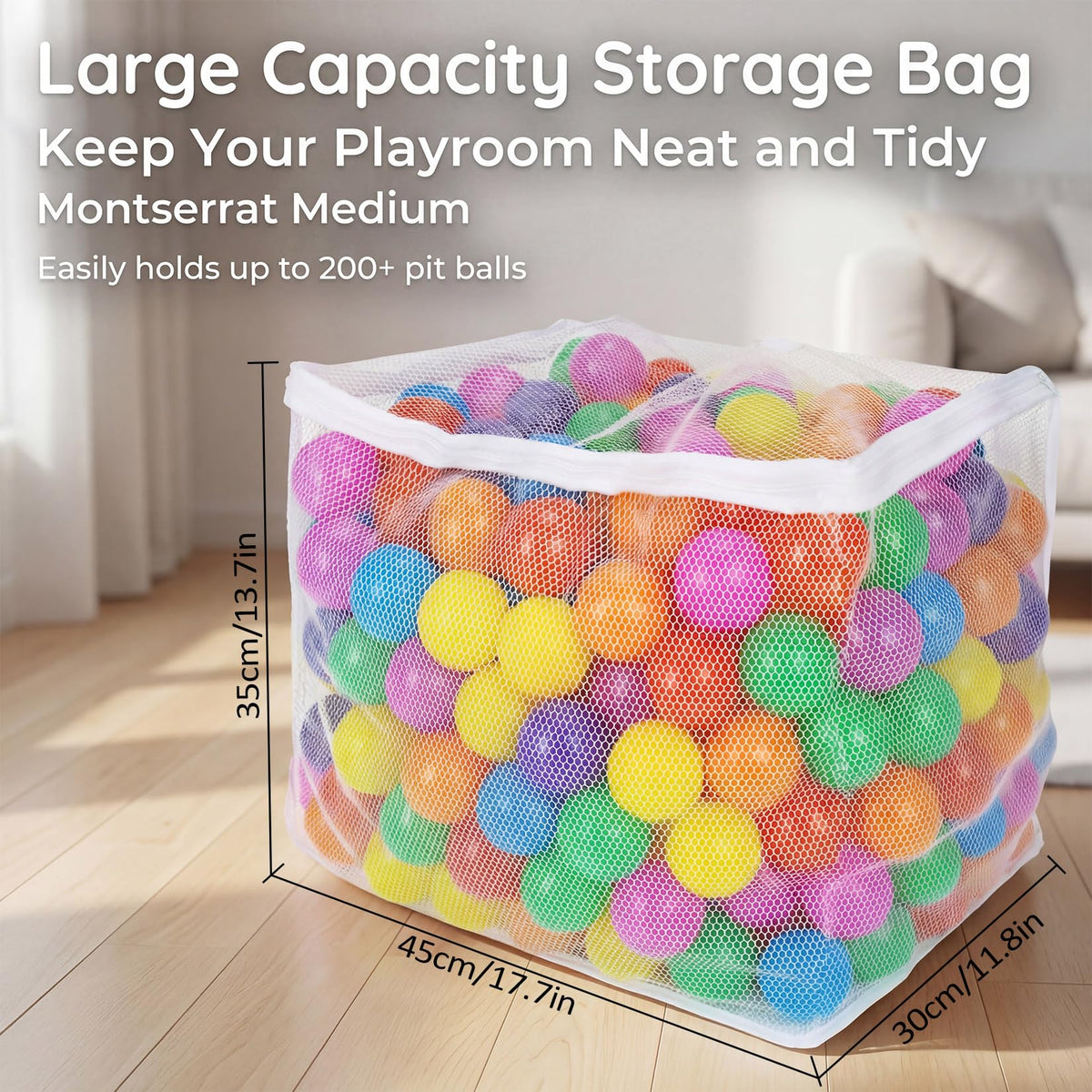 2 PCS Mesh Storage Bags with Zipper N86127