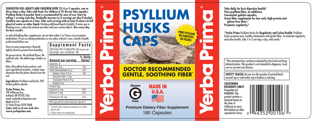 Psyllium Husks Caps 180 Capsules Pack of 2 S464470