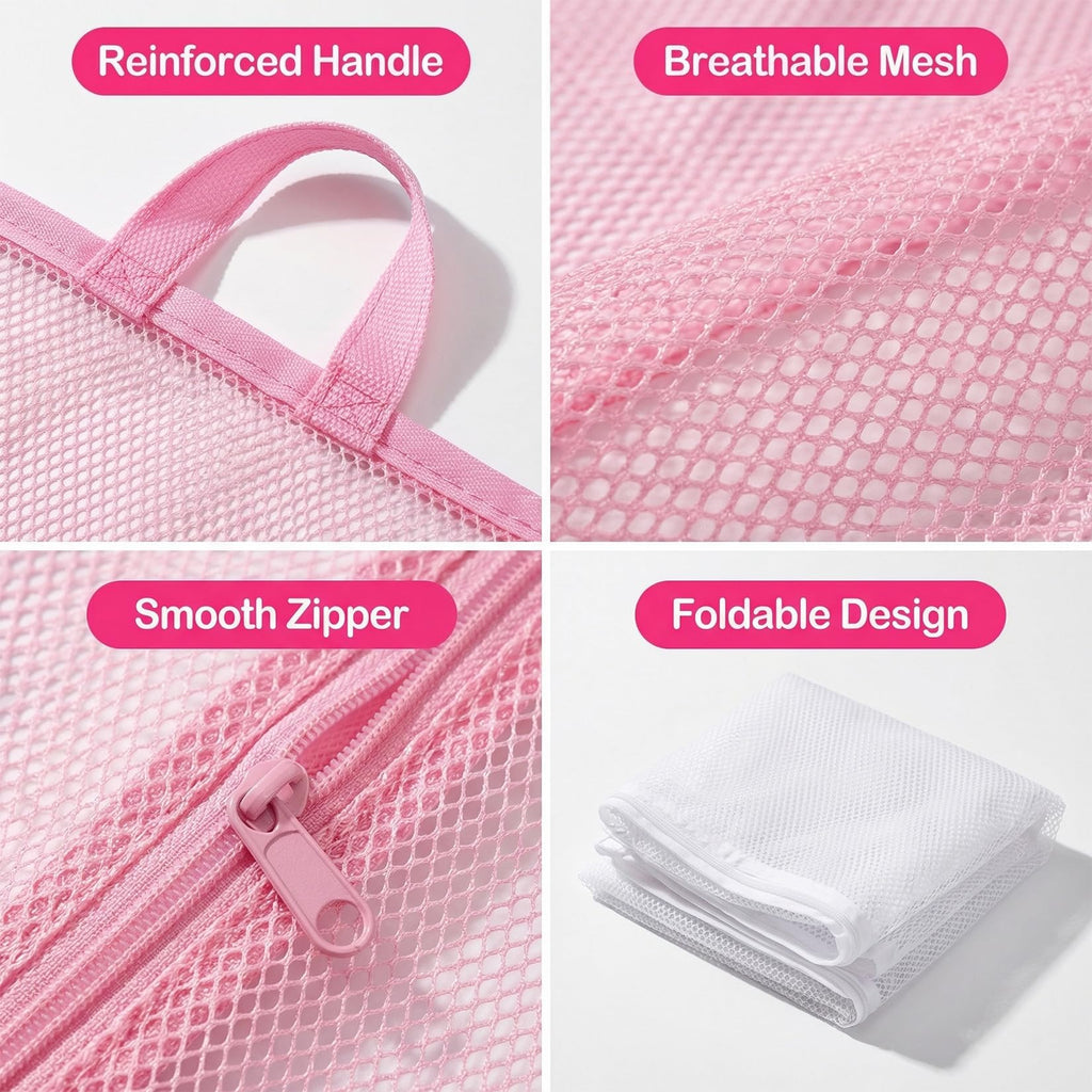 2 PCS Mesh Storage Bags with Zipper N86127