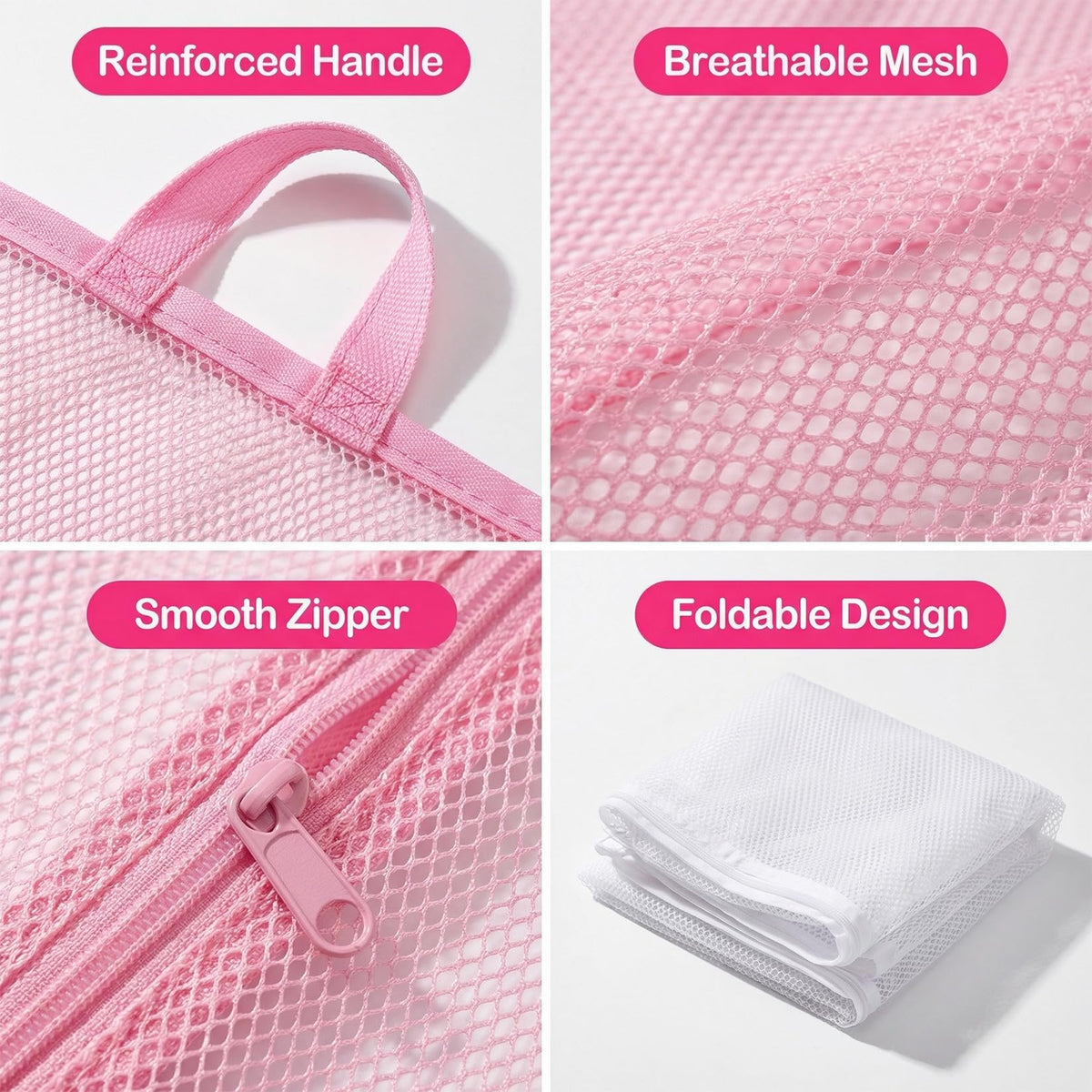 2 PCS Mesh Storage Bags with Zipper N86127