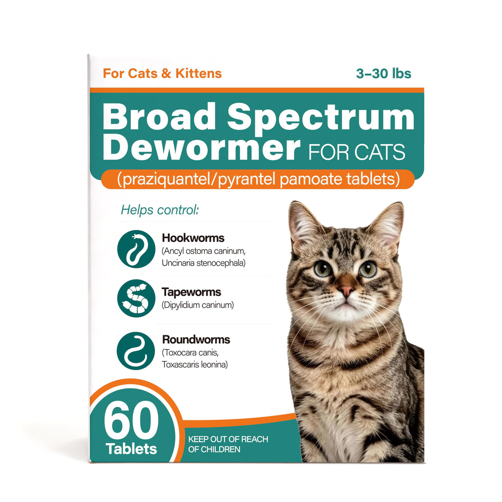Broad Spectrum Cat Dewormer Tablets 60 Count H4467