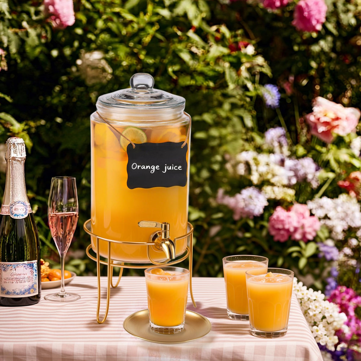 1 Gallon Glass Drink Dispenser with Stand K5235
