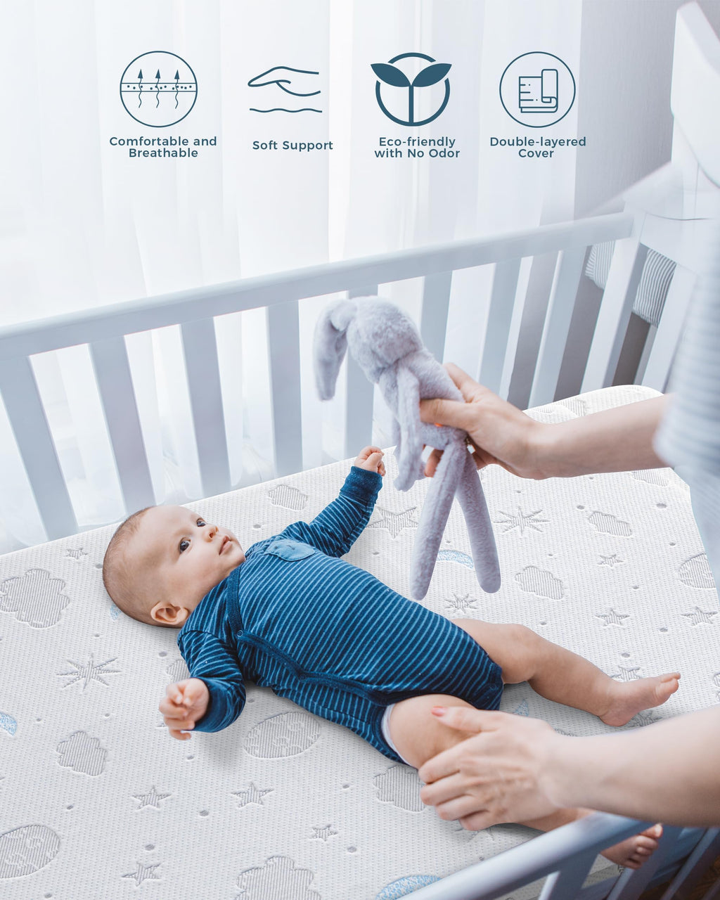 38x26'' Breathable Soft Plush Memory Foam Pack and Play Mattress F123
