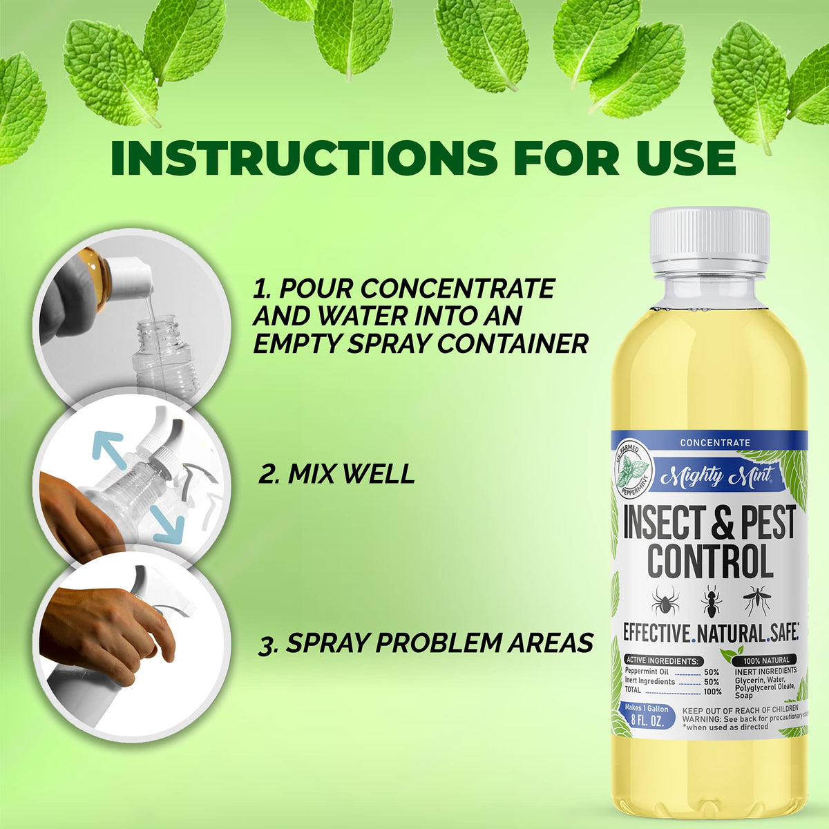 Peppermint Oil Insect Repellent Concentrate, 8 oz U319