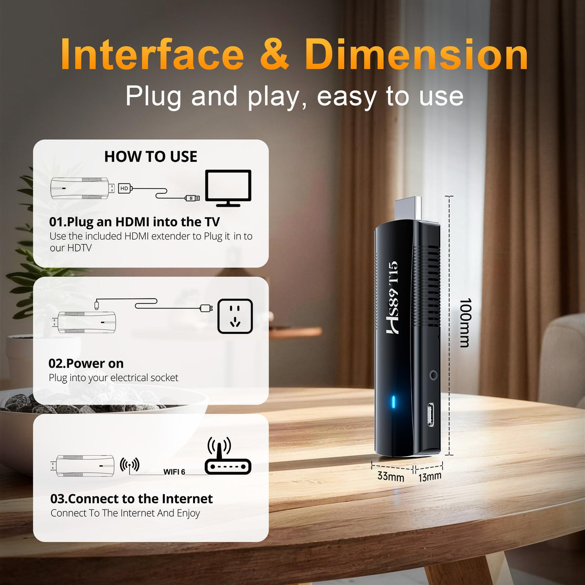 Android 14.0 TV Stick with Voice Remote L342