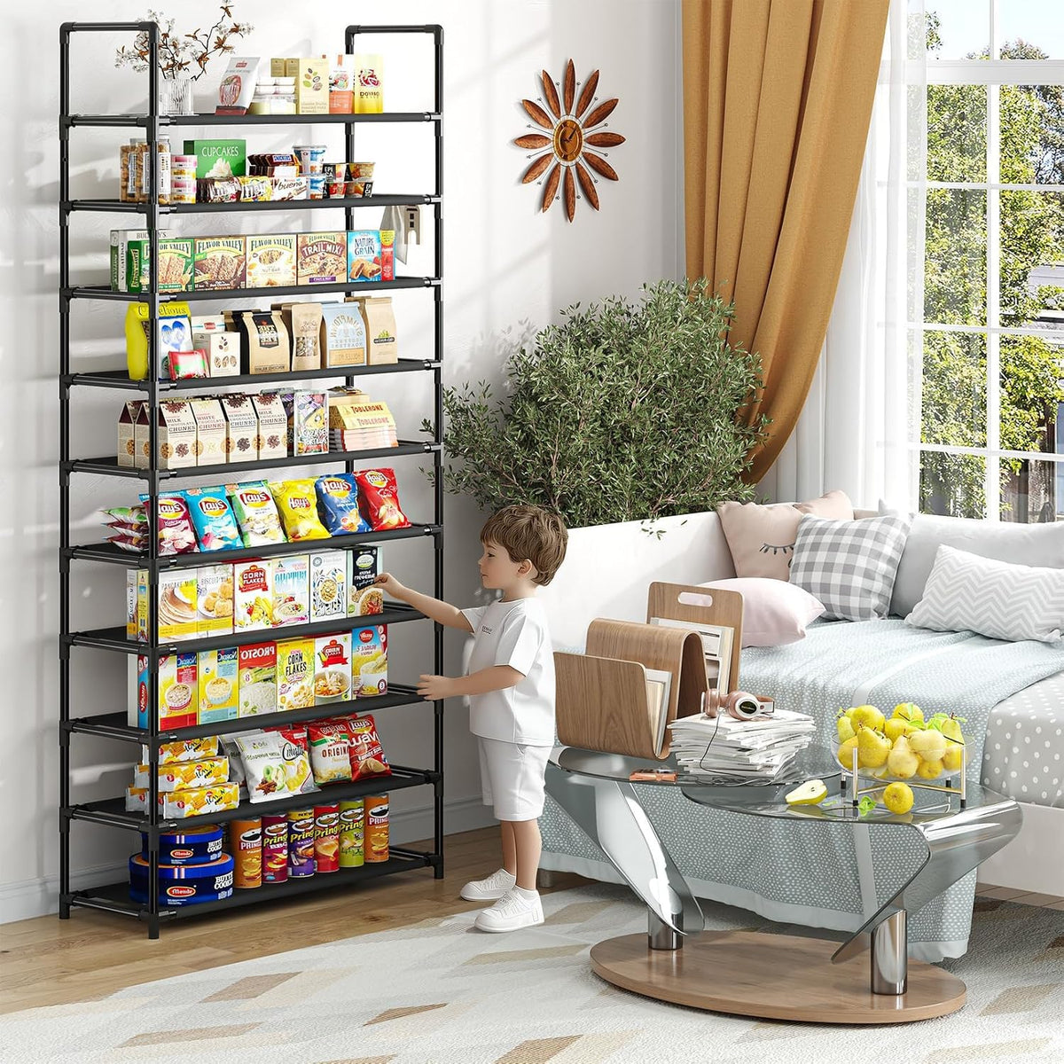 Black 10 Tier Shoe Rack C9062