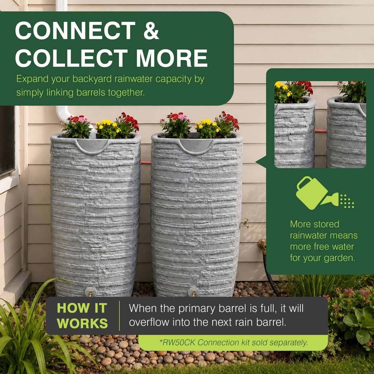50 Gallon Rain Water Collection Barrel R630