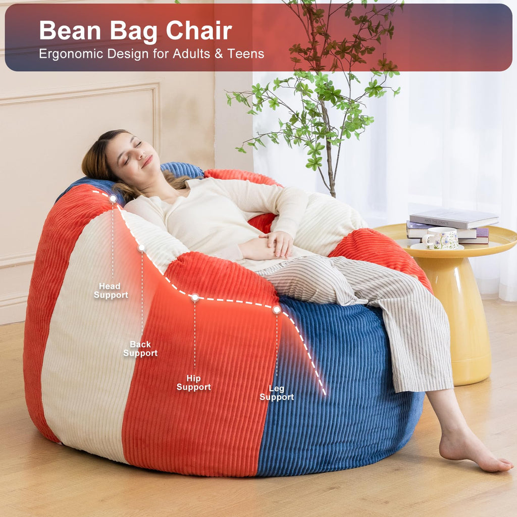 Shredded Foam Bean Bag Chair with Arms D920