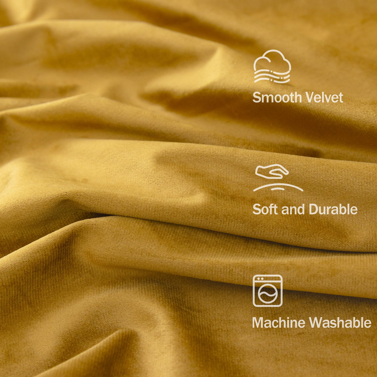 Mustard Yellow Gold Velvet Curtain 84 Inch 2 Panel W707546