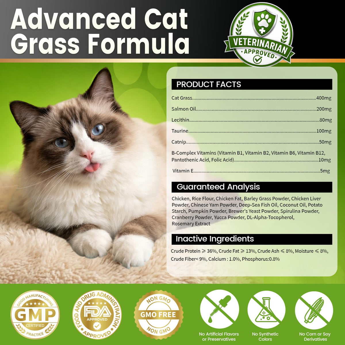 Cat Grass Treats Hairball Treatment for Cats R8547