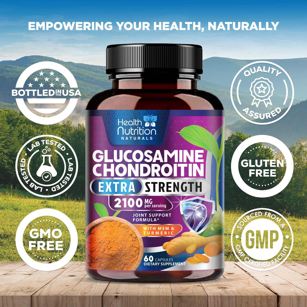 Glucosamine Chondroitin MSM Turmeric Boswellia 60 Capsules W4460