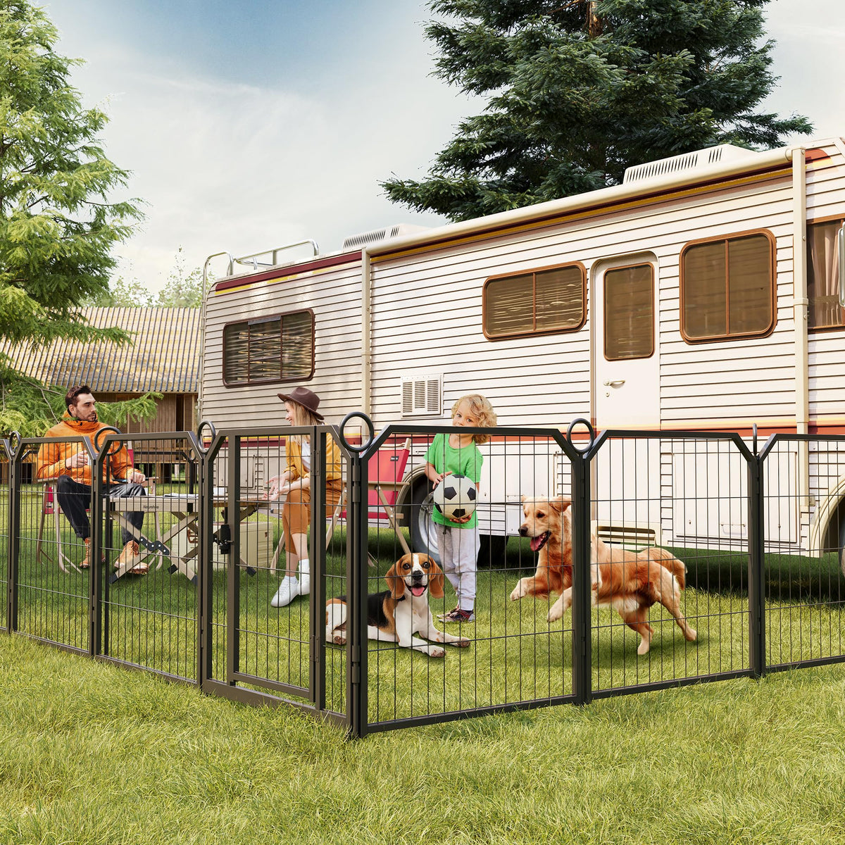 32 in 16 Panel Dog Playpen with Gate H99569