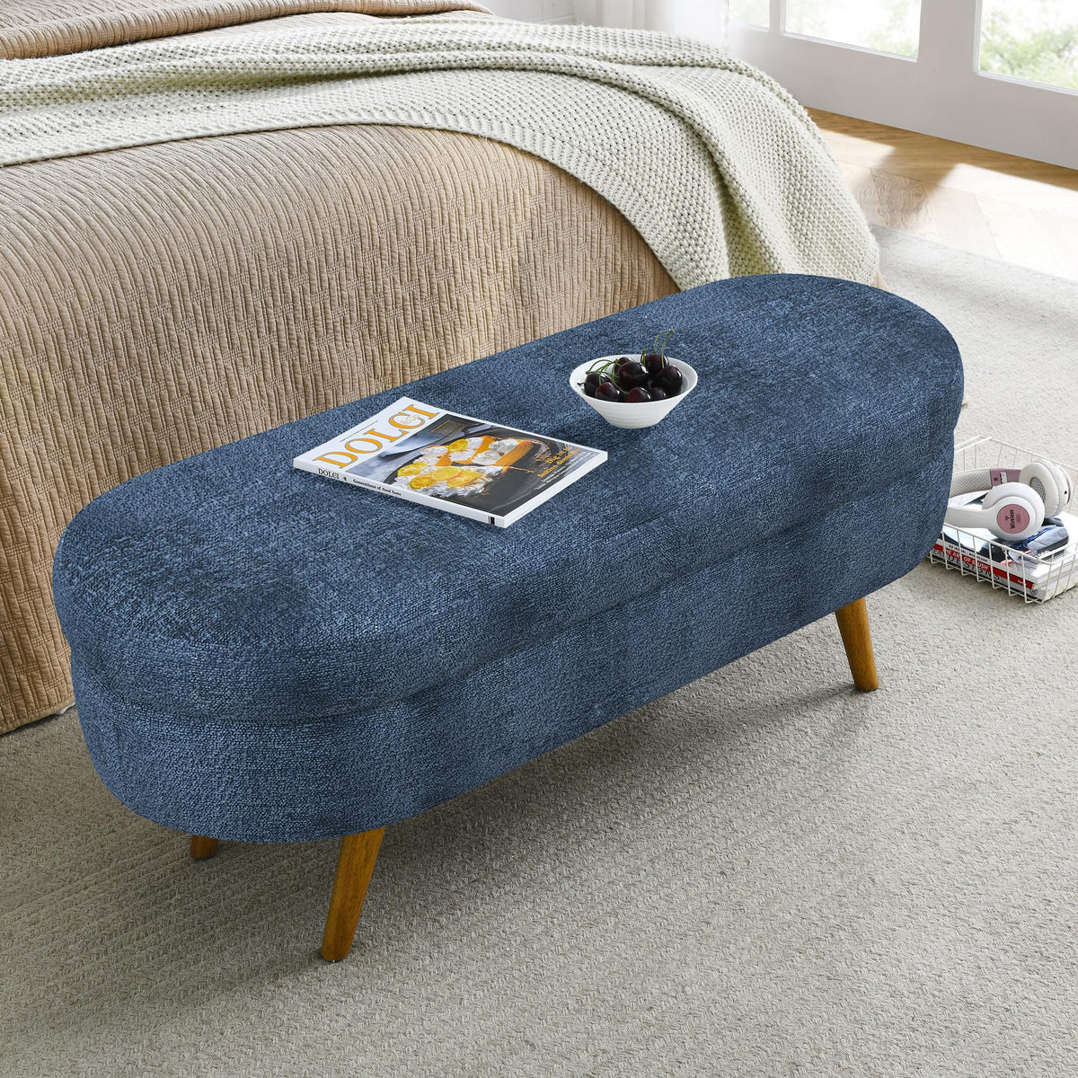 Oval Storage Bench M22174