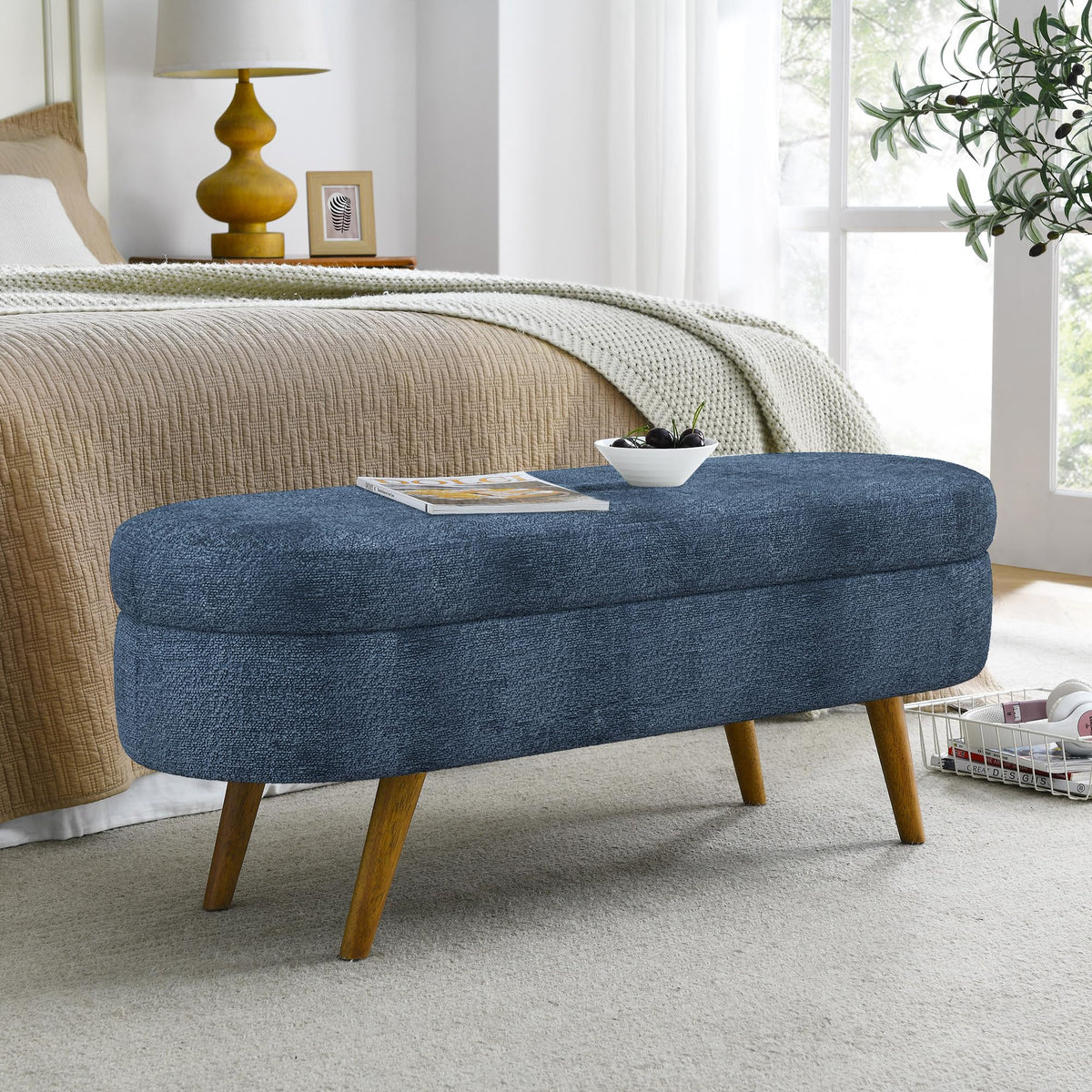 Oval Storage Bench M22174