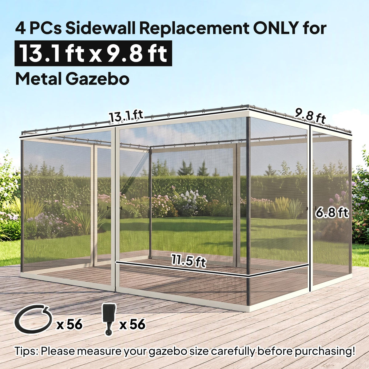 10' x 13' Replacement Mesh Sidewall Netting R328915