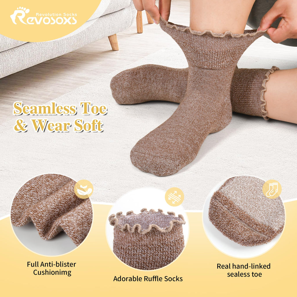 6 Pairs Non Binding Wide Seamless Diabetic Ankle Socks C5951