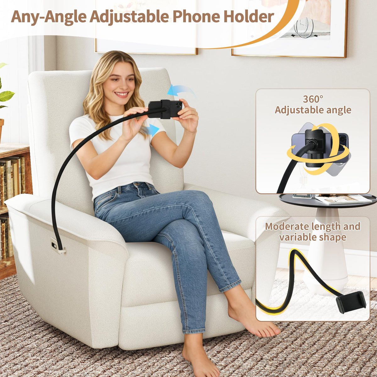 Power Swivel Rocker Recliner Chair with Phone Holder and USB Ports S8360