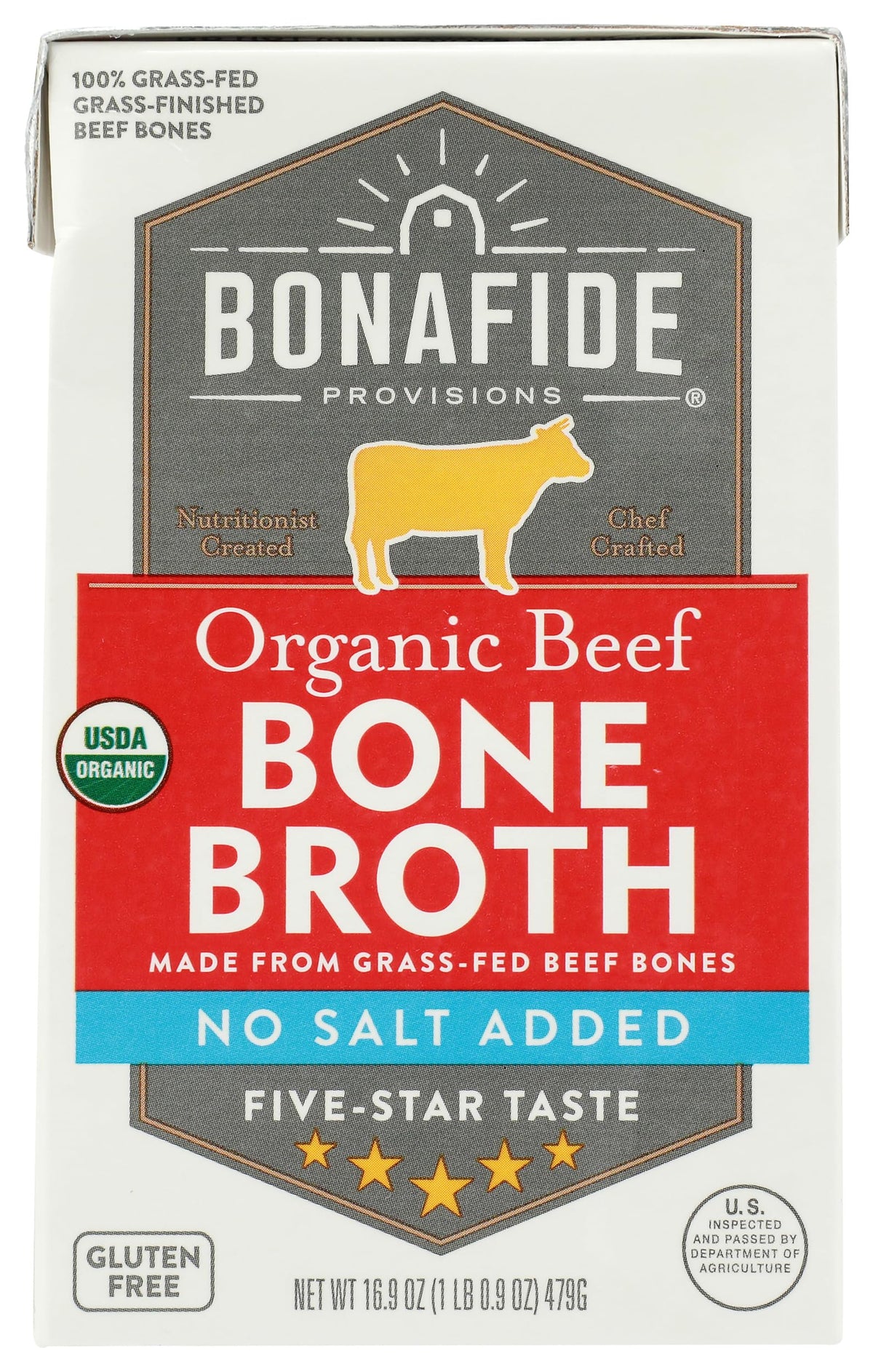Bone Broth Beef No Salt Added Organic 16.9 Ounce M2845