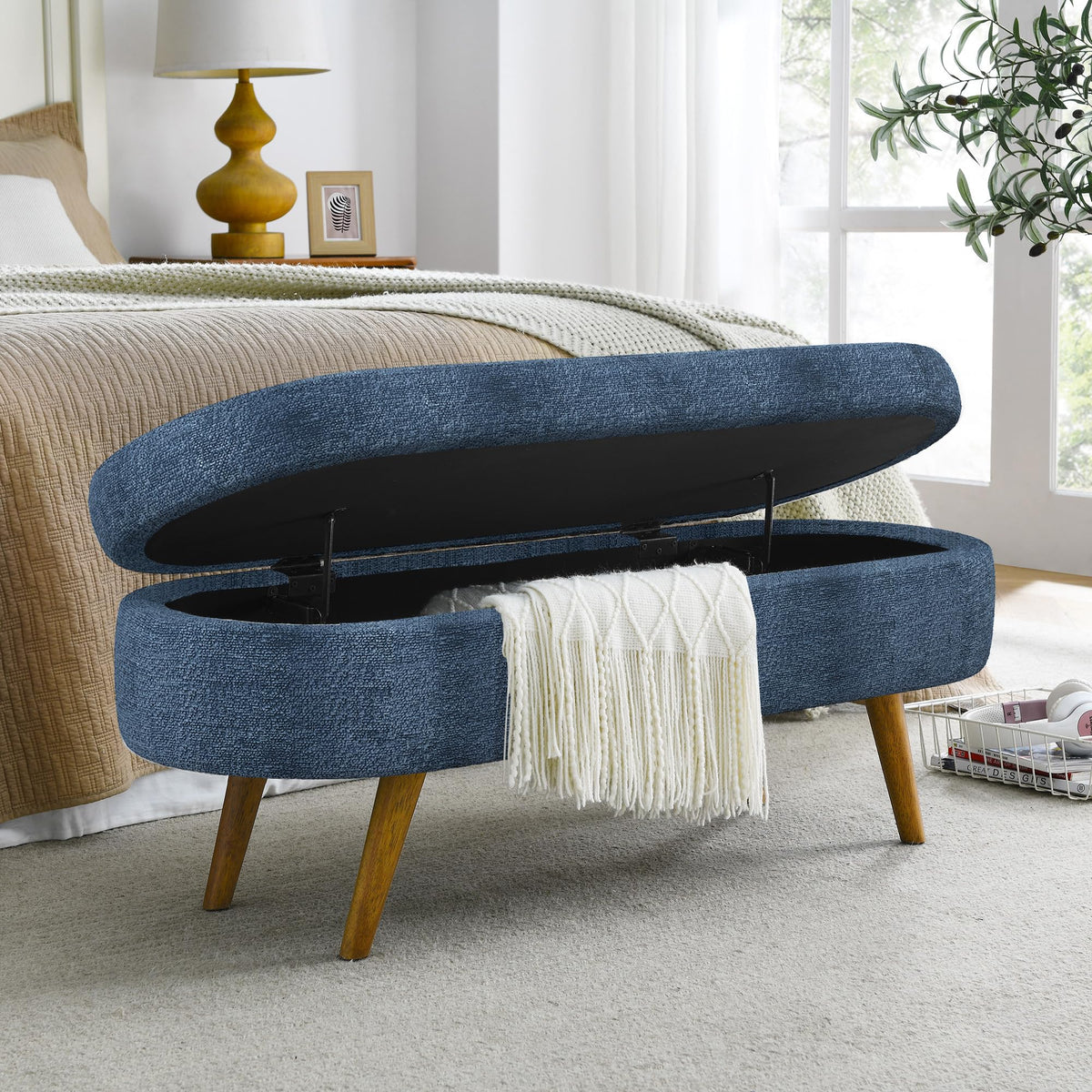 Oval Storage Bench M22174