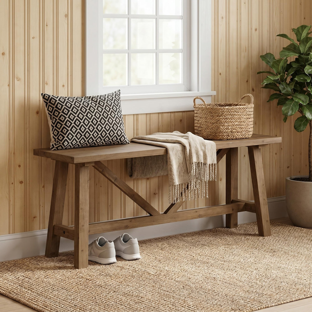 43" Solid Wood Bench Q950