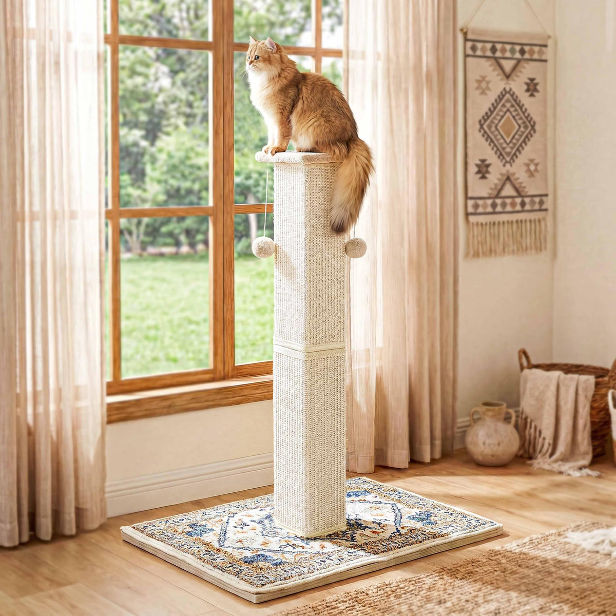 Tall Cat Scratching Post with Carpet F230756