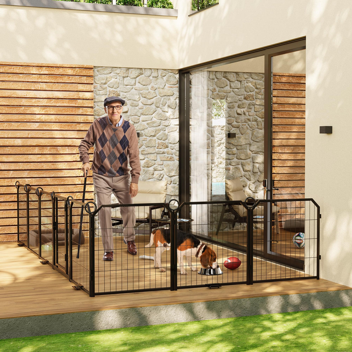 32 in 16 Panel Dog Playpen with Gate H99569
