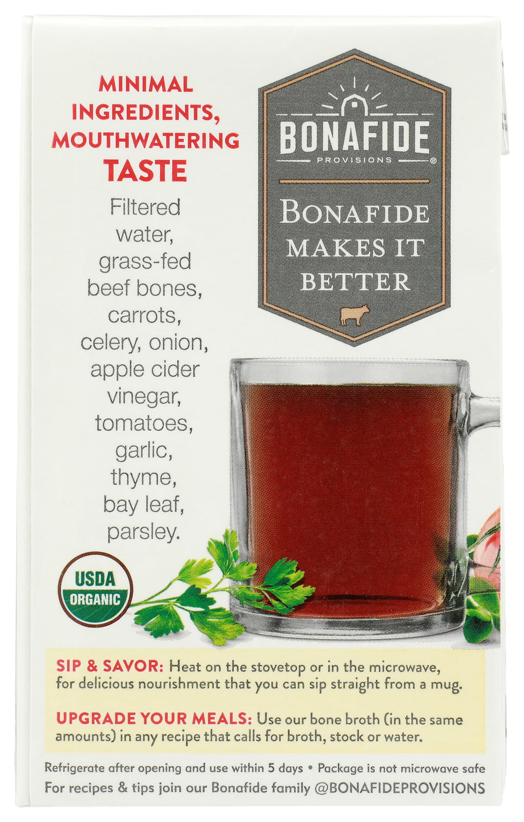 Bone Broth Beef No Salt Added Organic 16.9 Ounce M2845