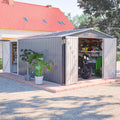 10x14 FT Light Gray Metal Storage Shed I8921