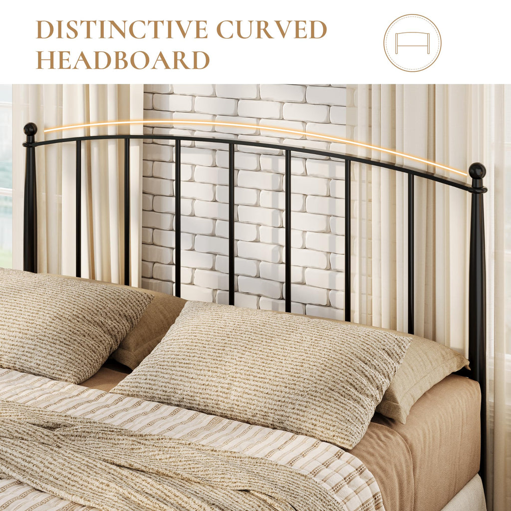 Full Size Black Metal Platform Bed Frame L62879