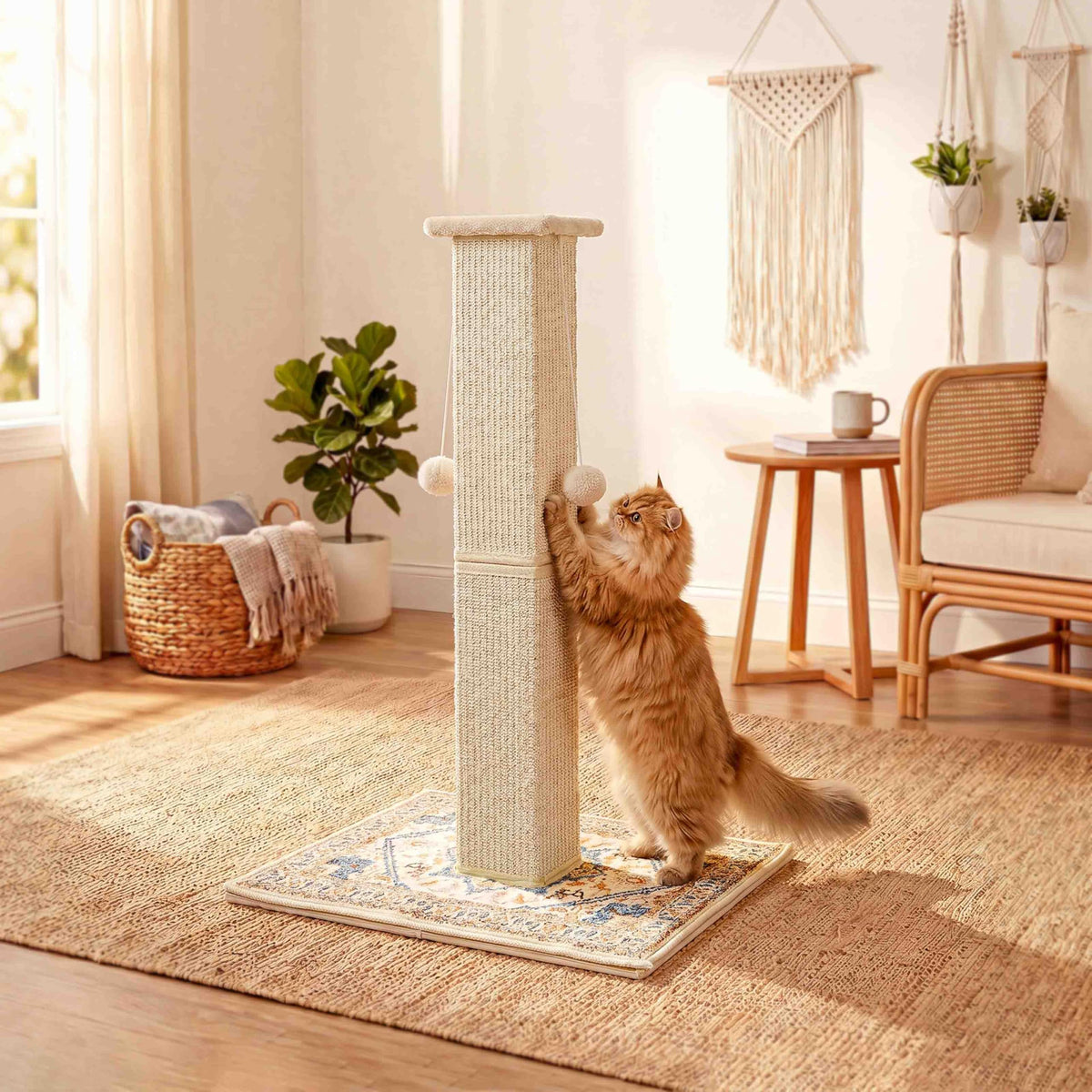 Tall Cat Scratching Post with Carpet F230756