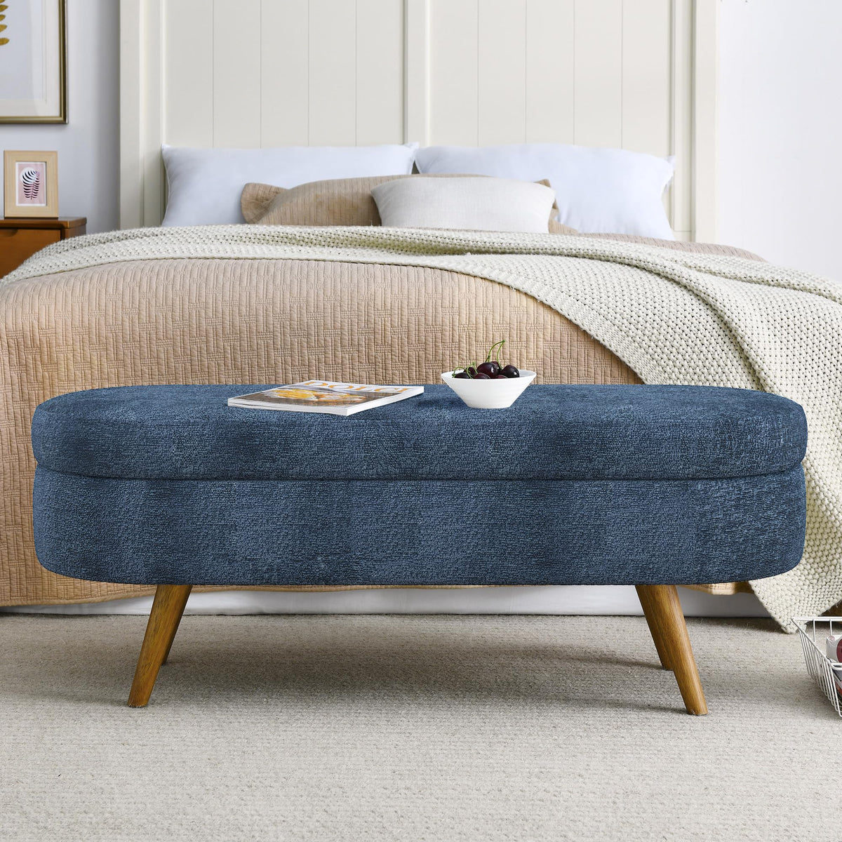 Oval Storage Bench M22174